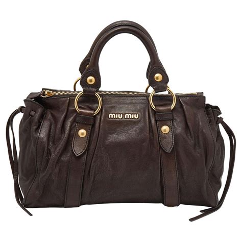 miu miu vitelli|Miu Miu Brown Vitello Lux Leather Bow Bag .